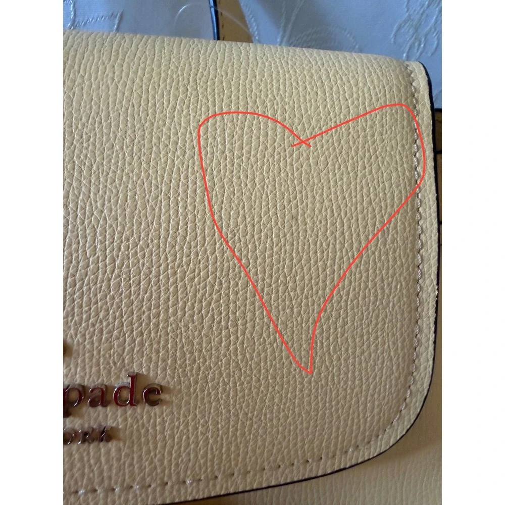 Kate Spade New York Yellow Pebbled Leather Drawstring Backpack Bag